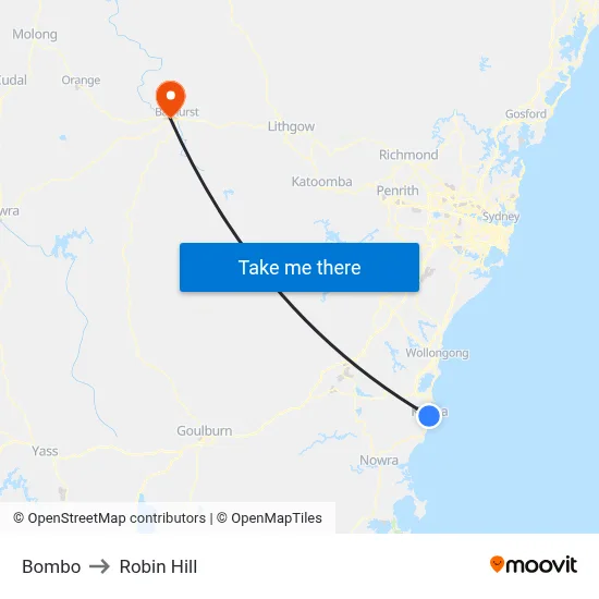 Bombo to Robin Hill map