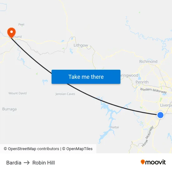 Bardia to Robin Hill map