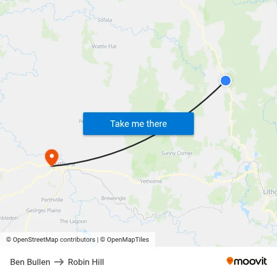 Ben Bullen to Robin Hill map