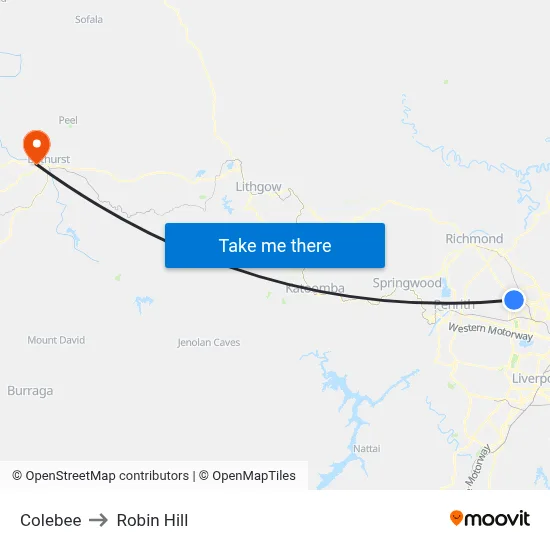 Colebee to Robin Hill map