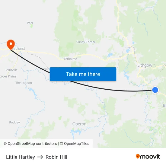 Little Hartley to Robin Hill map