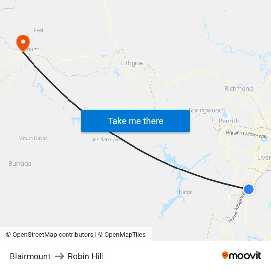 Blairmount to Robin Hill map