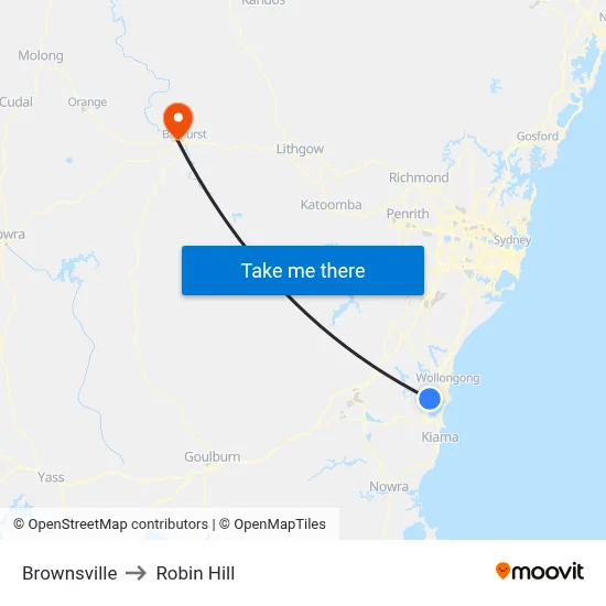 Brownsville to Robin Hill map