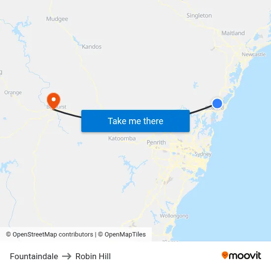 Fountaindale to Robin Hill map