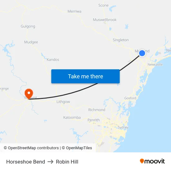 Horseshoe Bend to Robin Hill map