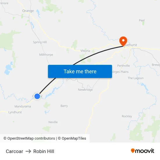 Carcoar to Robin Hill map