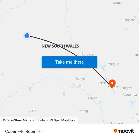 Cobar to Robin Hill map