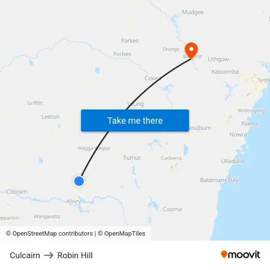 Culcairn to Robin Hill map