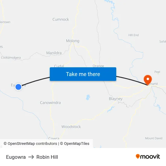 Eugowra to Robin Hill map