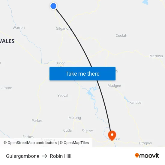 Gulargambone to Robin Hill map