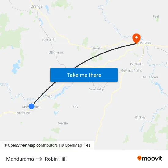 Mandurama to Robin Hill map