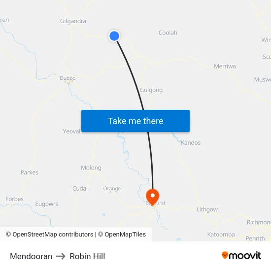 Mendooran to Robin Hill map