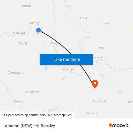 Amaroo (NSW) to Rockley map
