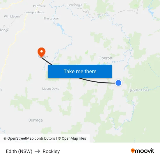 Edith (NSW) to Rockley map