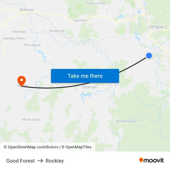 Good Forest to Rockley map