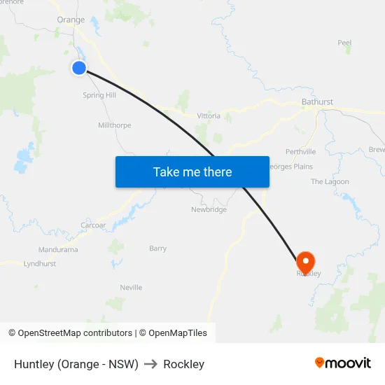 Huntley (Orange - NSW) to Rockley map