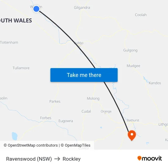 Ravenswood (NSW) to Rockley map