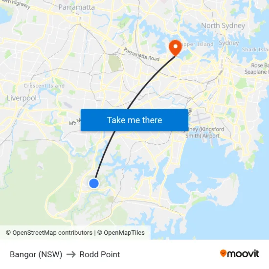 Bangor (NSW) to Rodd Point map
