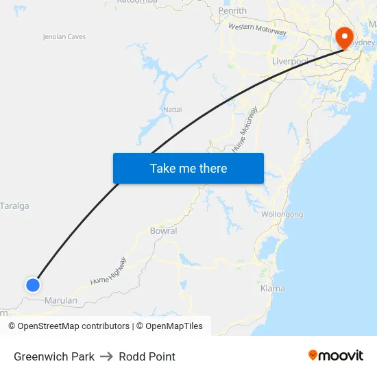 Greenwich Park to Rodd Point map
