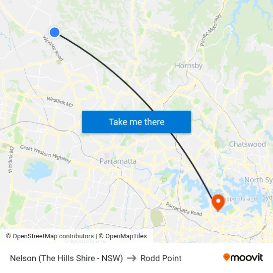 Nelson (The Hills Shire - NSW) to Rodd Point map