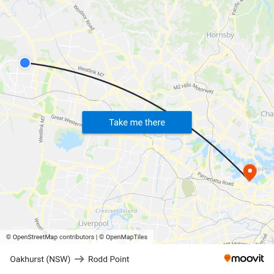 Oakhurst (NSW) to Rodd Point map