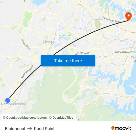Blairmount to Rodd Point map