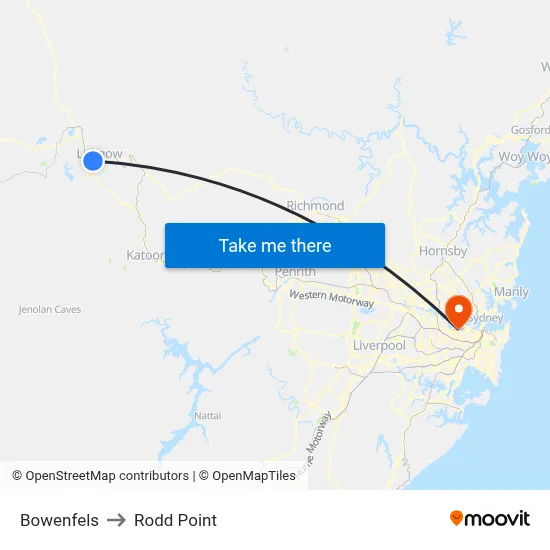 Bowenfels to Rodd Point map