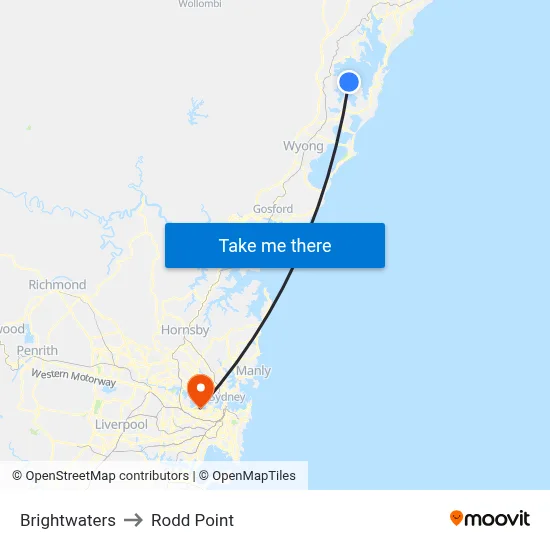 Brightwaters to Rodd Point map