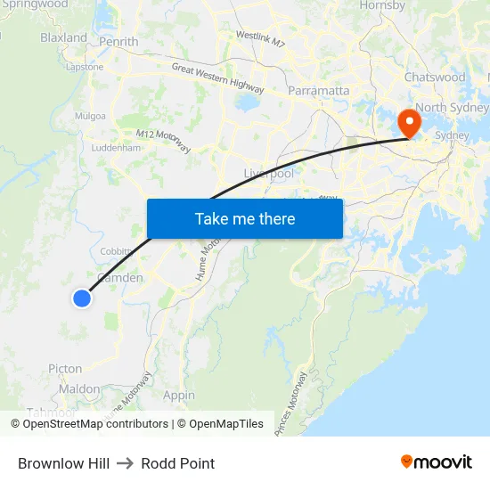 Brownlow Hill to Rodd Point map