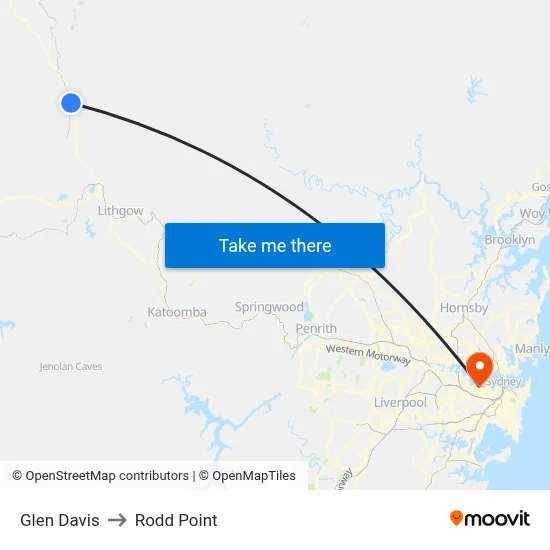 Glen Davis to Rodd Point map