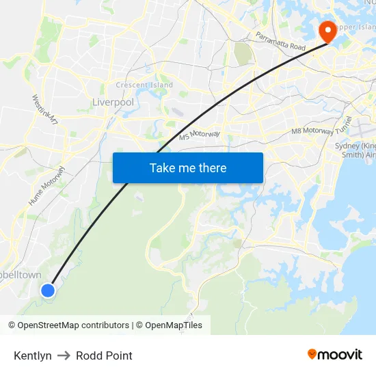 Kentlyn to Rodd Point map