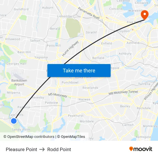 Pleasure Point to Rodd Point map