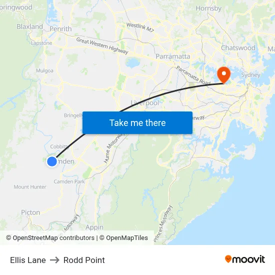 Ellis Lane to Rodd Point map