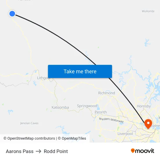 Aarons Pass to Rodd Point map