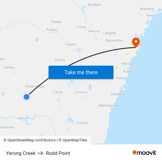 Yerong Creek to Rodd Point map