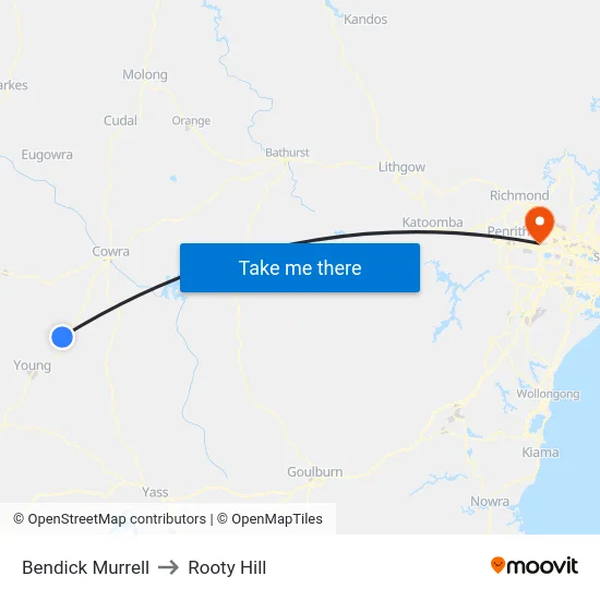 Bendick Murrell to Rooty Hill map