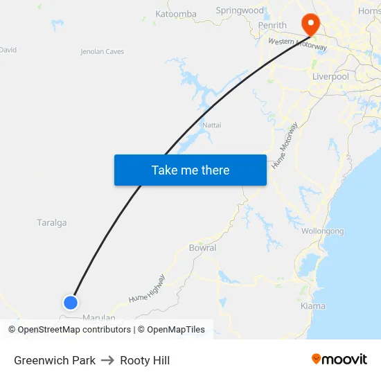 Greenwich Park to Rooty Hill map
