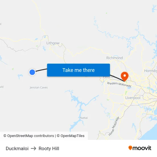 Duckmaloi to Rooty Hill map