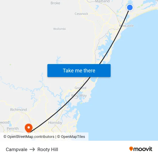 Campvale to Rooty Hill map
