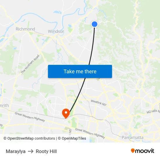 Maraylya to Rooty Hill map