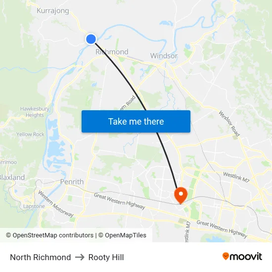 North Richmond to Rooty Hill map