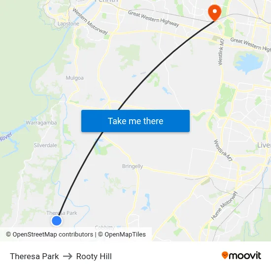 Theresa Park to Rooty Hill map