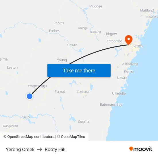 Yerong Creek to Rooty Hill map