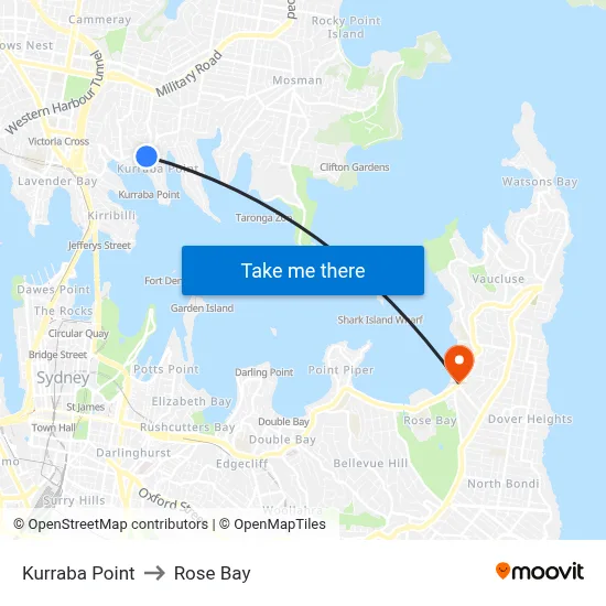 Kurraba Point to Rose Bay map
