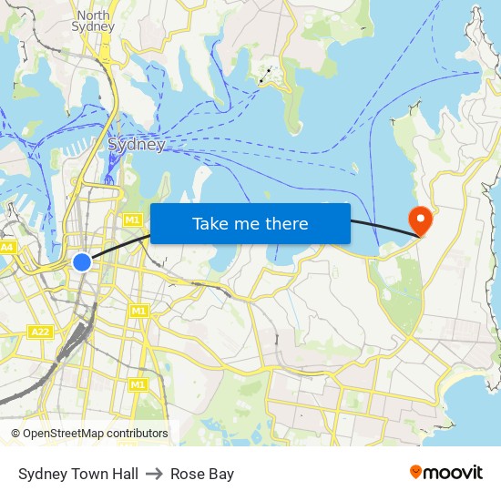 Rose Bay Sydney Map Sydney Town Hall To Rose Bay, Sydney With Public Transportation
