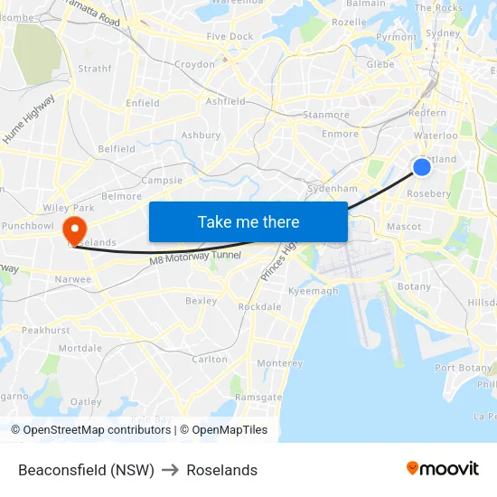 Beaconsfield (NSW) to Roselands map
