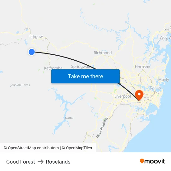 Good Forest to Roselands map