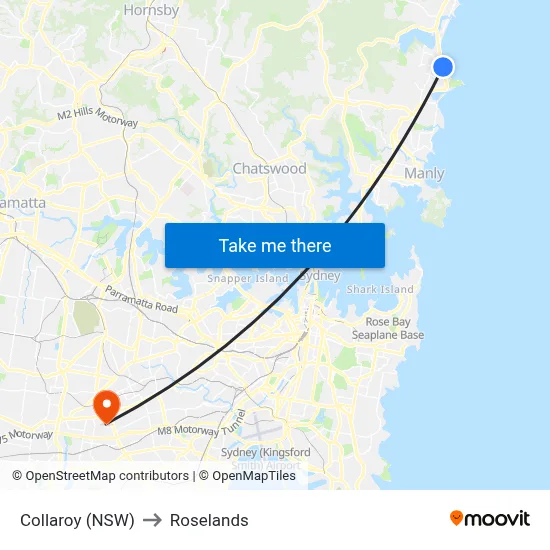 Collaroy (NSW) to Roselands map