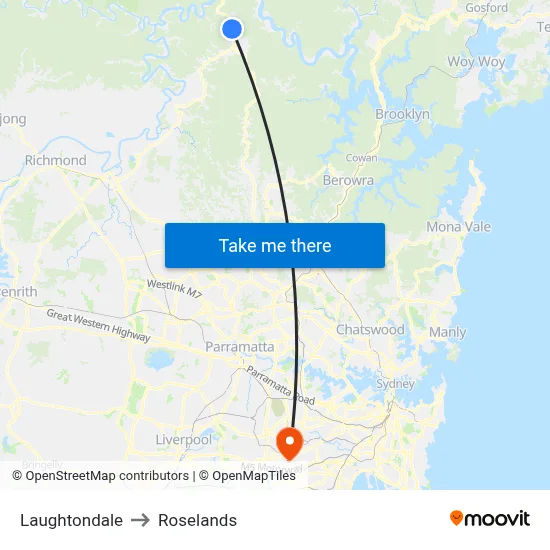 Laughtondale to Roselands map