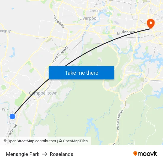 Menangle Park to Roselands map